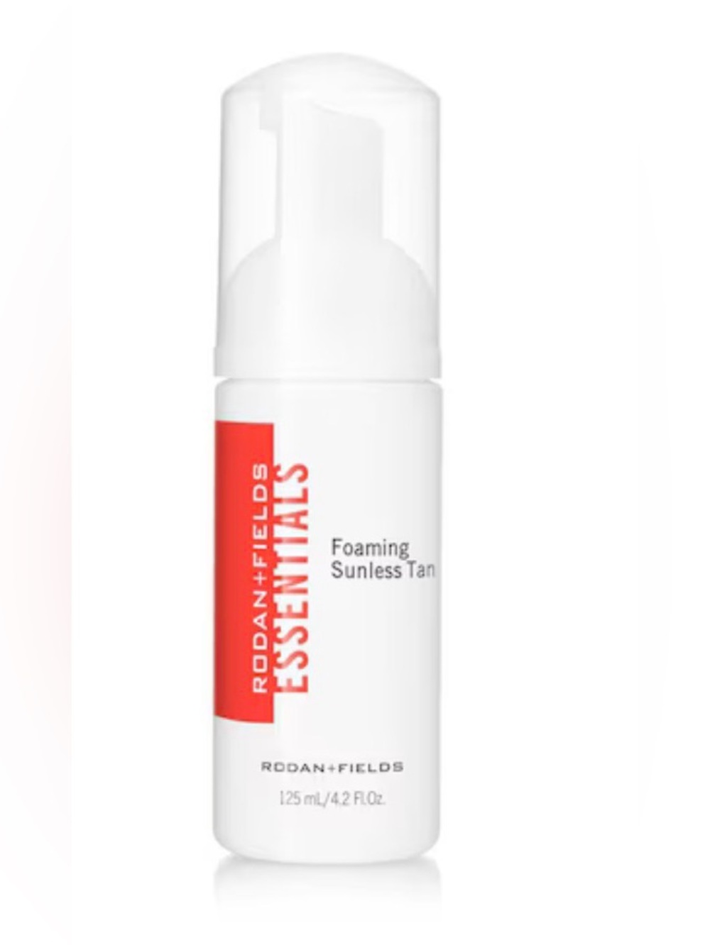 Rodan + Fields Foaming Sunless Tan Bottle - White with Red Accent